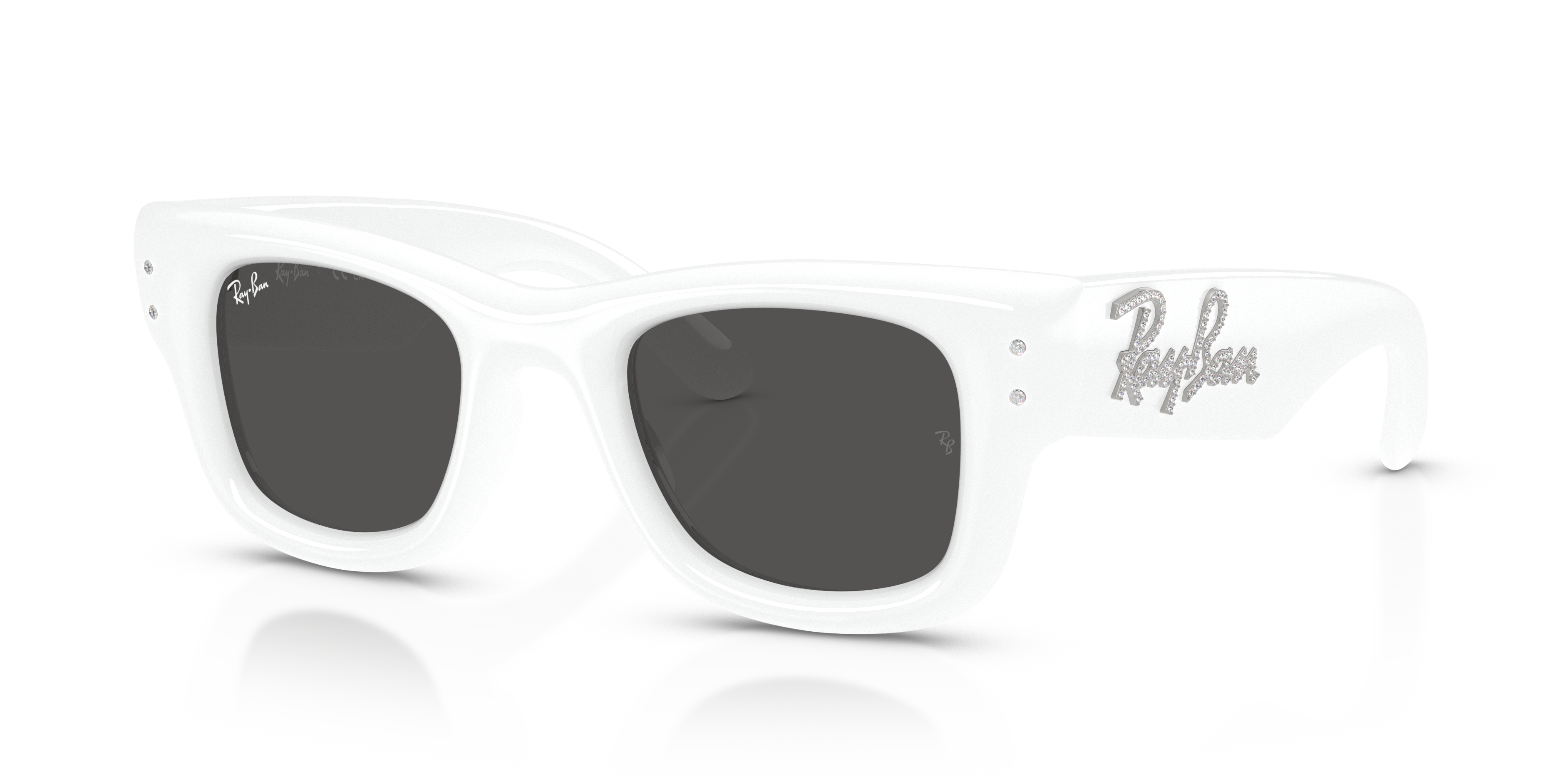 WAYFARER PUFFER CRYSTAL EDITION Sunglasses in White & Strass and
