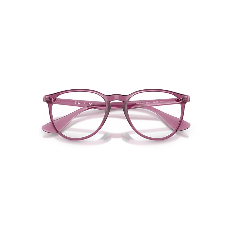 Ray-Ban Erika Optics Optical Transparent Violet Frame Clear Lenses Polarized 51-18