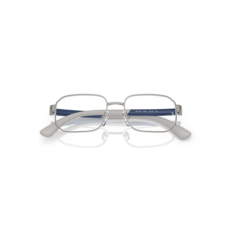 Ray-Ban Rb1060 Optics Kids Bio-based Optical Blue On Rubber Grey Frame Clear Lenses Polarized 46-16