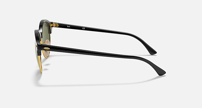 Ray-Ban Polarized Club Round RB4246 - Black Frames, Gold Accents, Green Lenses Ray Ban 0RB4246 CLUBROUND 901 BLACK Sunglasses | eBay main image 4