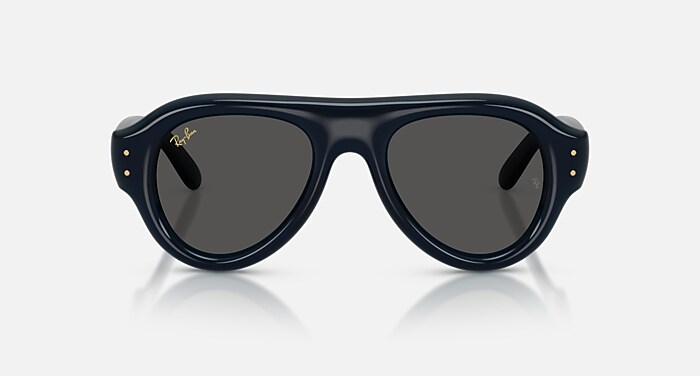 美品 Ray-Ban USA B&L AVIATOR ティアドロップサングラス AVIATOR PUFFER サングラス 透明ダークブルー と ウルトラブラック (52