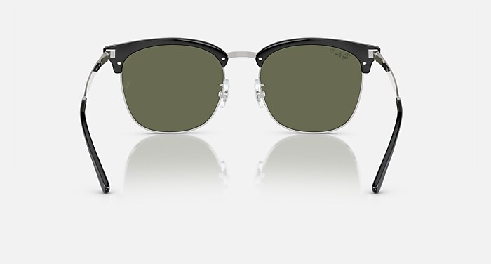 RB4418D Sunglasses in Black On Silver and Dark Green Polarized
