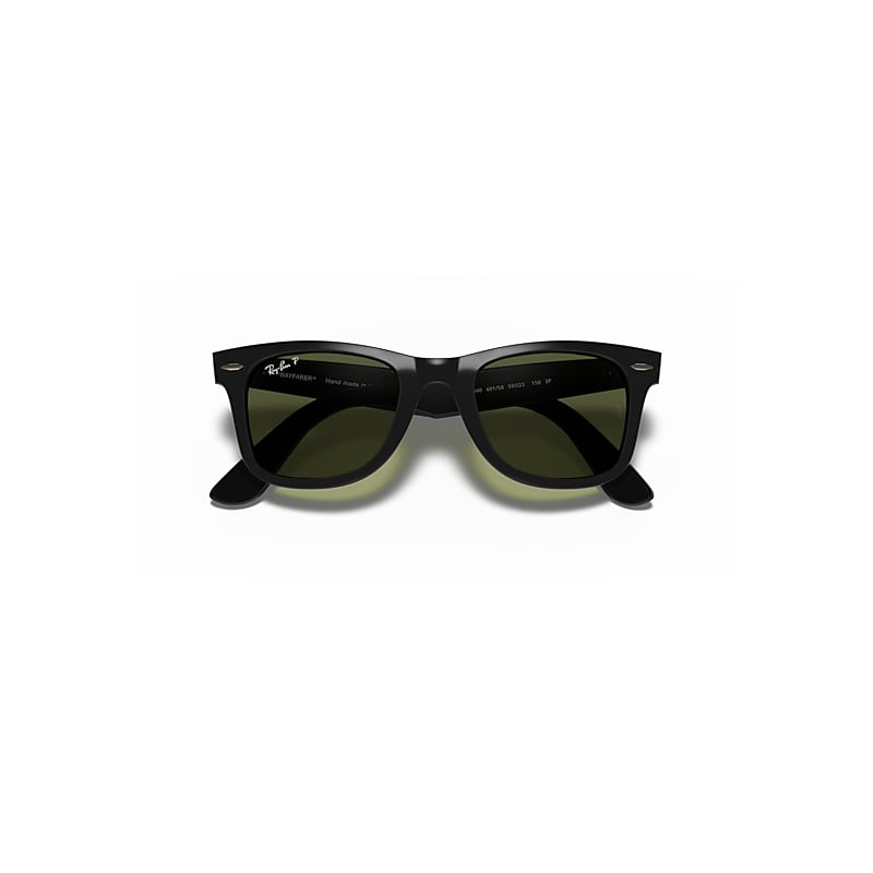 Ray-Ban Wayfarer Ease Sunglasses Black Frame Green Lenses Polarized 50-22
