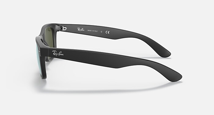 NEW WAYFARER FLASH Sunglasses in Rubber Black and Silver Flash