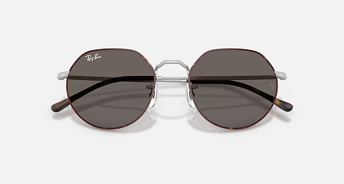 JACK Sunglasses in Matte Havana On Matte Silver and Dark Grey (53