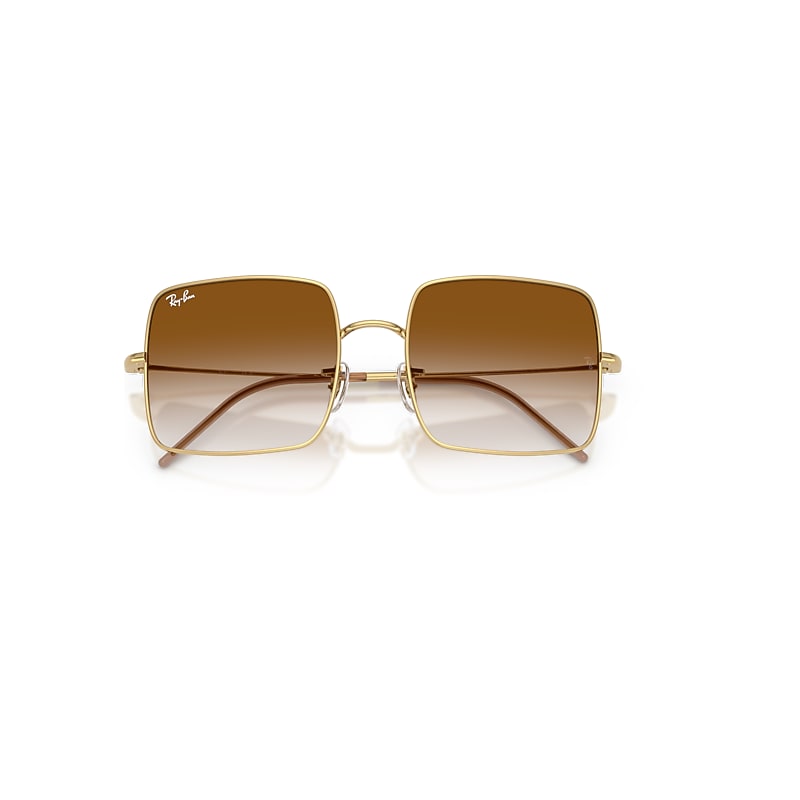 Ray-Ban Square 1971 Reverse Sunglasses Arista Gold Frame Brown Lenses 54-19