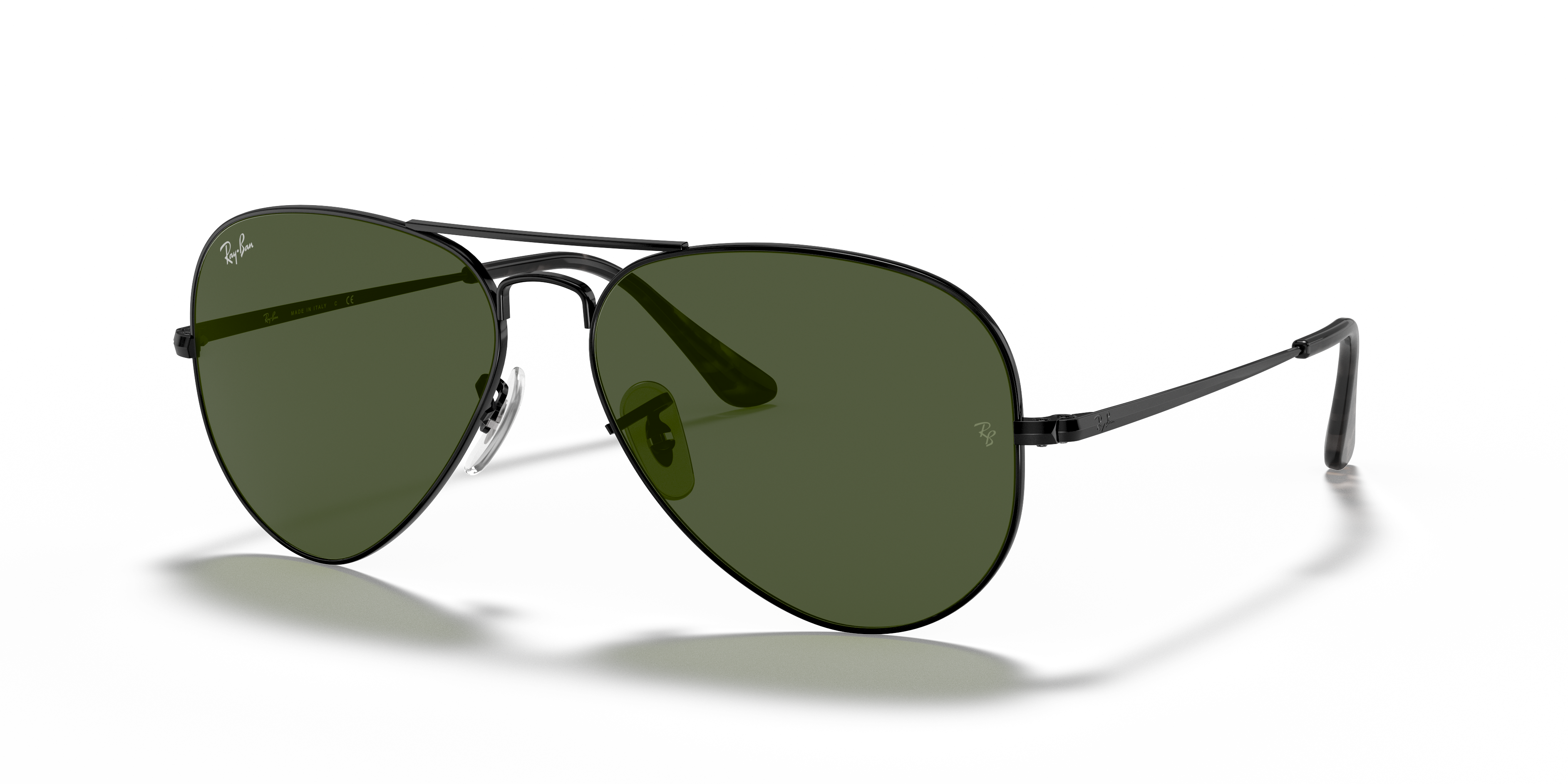AVIATOR METAL II Sunglasses in Black and G-15 Green - RB3689 | Ray