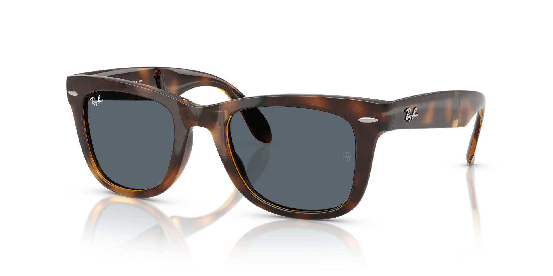 WAYFARER FOLDING CLASSIC Sunglasses in Havana and Blue - RB4105