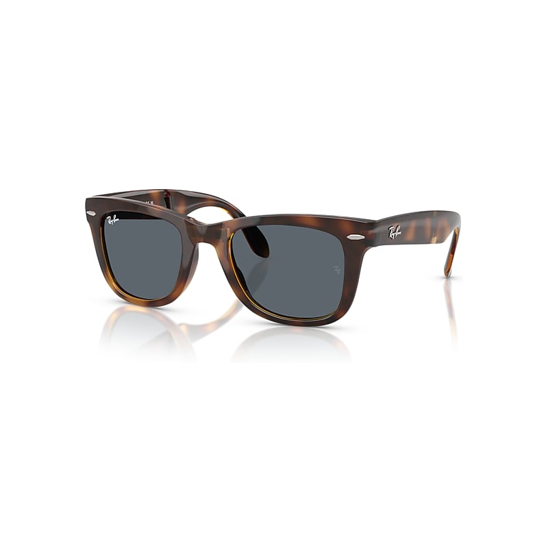 Ray-Ban Man Sunglass Wayfarer Folding Classic - Frame color: Havana, Lens color: Blue - Image 6