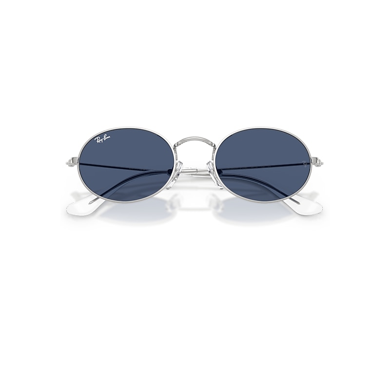 Ray-Ban Oval Kids Sunglasses Silver Frame Blue Lenses 48-19