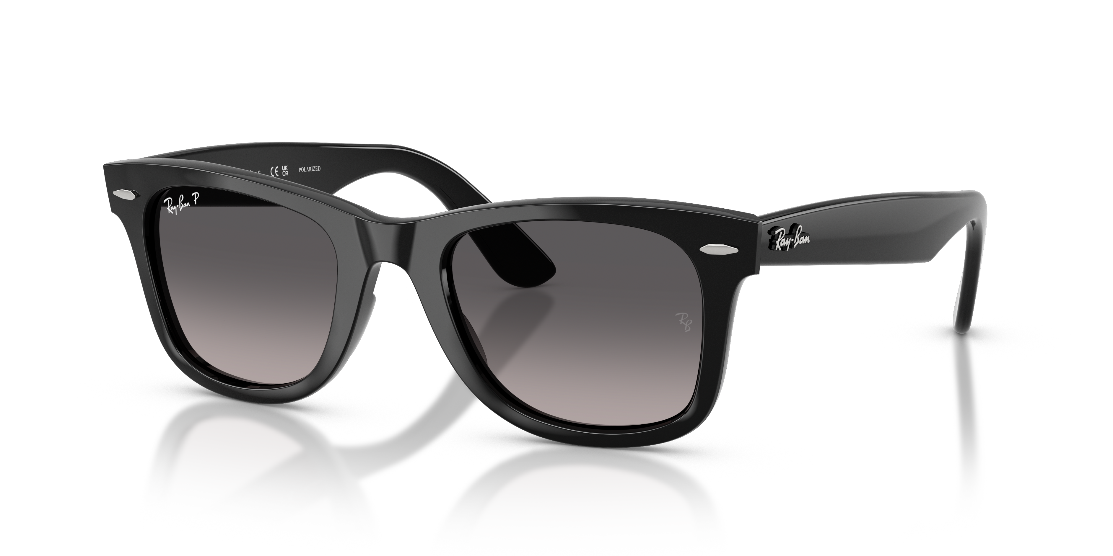 WAYFARER EASE Sunglasses in Black and Gradient Grey Polarized