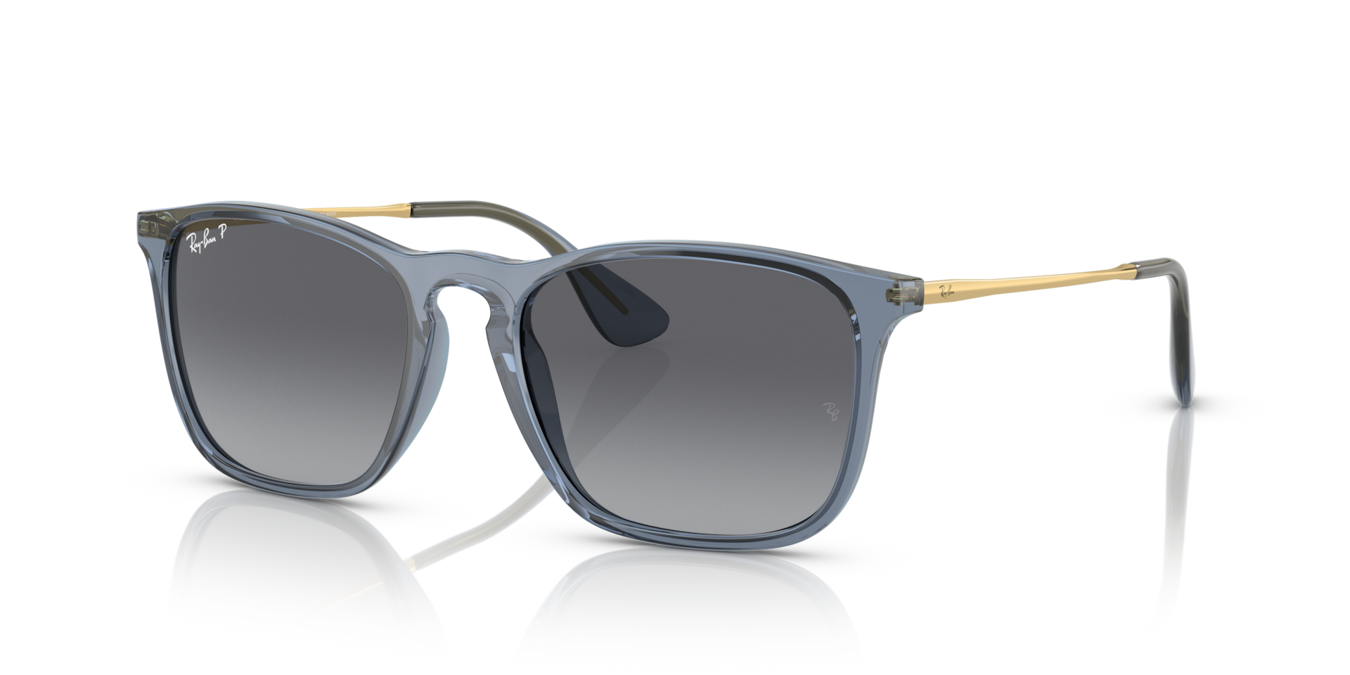 CHRIS Sunglasses in Transparent Blue and Grey Polarized - RB4187