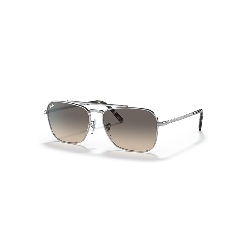 Ray-Ban New Caravan Zonnebrillen Zilver Montuur Grijs Glazen 55-15
