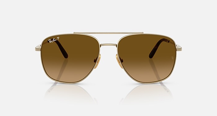 WILLIAM TITANIUM Sunglasses in Arista Gold and Brown Gradient