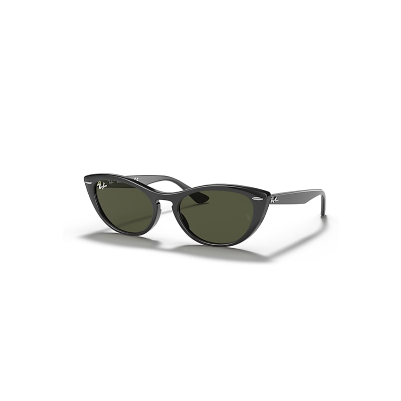 Ray-Ban Sunglasses Women's Nina - Black Frame Green Lenses 54-18, RB4314N - Image 1