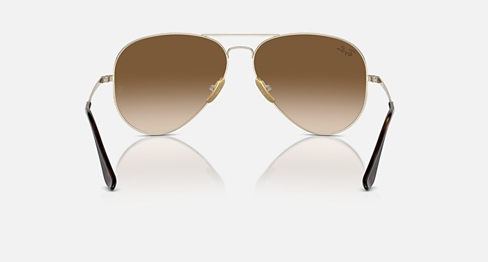 AVIATOR TITANIUM Sunglasses in Arista Gold and Clear & Brown (58