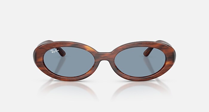 RB2223 Sunglasses in Striped Havana and Blue (54-19) - RB2223F