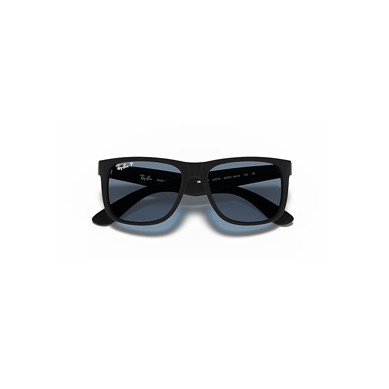 JUSTIN CLASSIC Sunglasses in Rubber Black and Blue Polarized