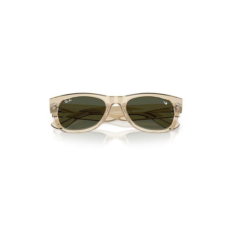 Ray-Ban Ray-Ban Star Wars™ – Grogu Mega Wayfarer II Sunglasses Beige Frame Green Lenses 55-21