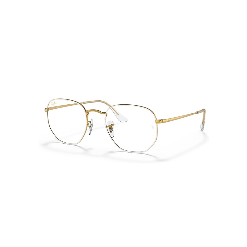 Ray-Ban Eyeglasses Unisex Hexagonal Optics - Gold Frame Clear Lenses 51-21