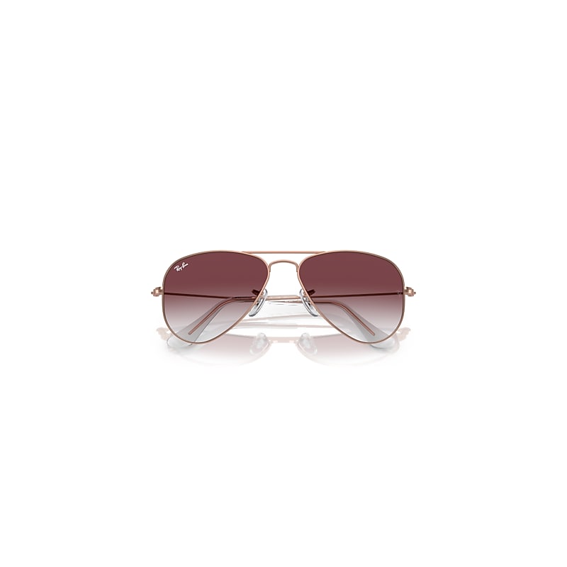 Ray-Ban Kids RJ9506S Junior Aviator 291/8H Kids' Sunglasses Rose-Gold Size 50