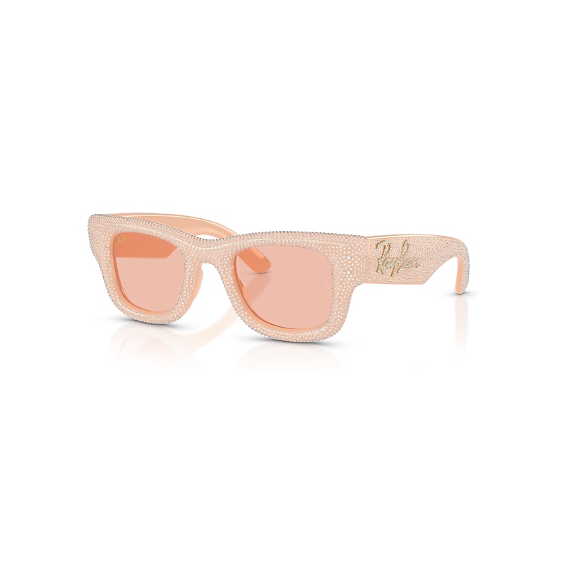 Ray-Ban Wayfarer Puffer RB4940BP, Solid Nude Sunglasses Dark Pink lenses, Mojo Glasses - Image 3