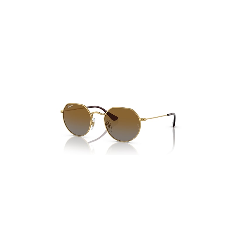 Ray-Ban Unisex Sunglass Jack Kids - Frame color: Arista Gold, Lens color: Brown Polarized - Image 3