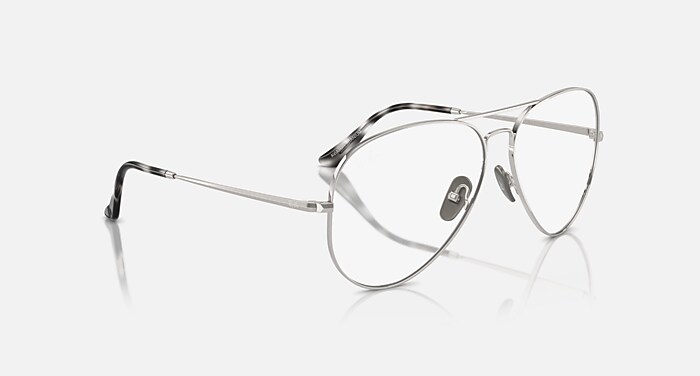 AVIATOR TITANIUM OPTICS メガネ シルバー と クリア (58-14) - RB8789