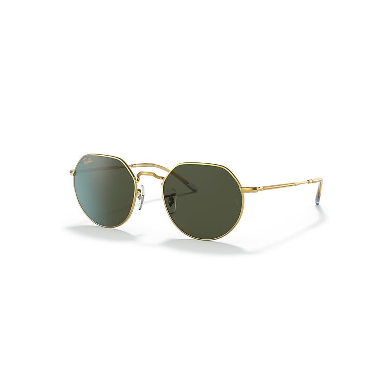 Ray-Ban Jack Sunglasses Gold Frame Green Lenses 51-20