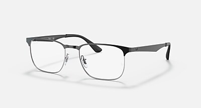 RB6363 OPTICS Polarized Eyeglasses with Black On Gold and Clear