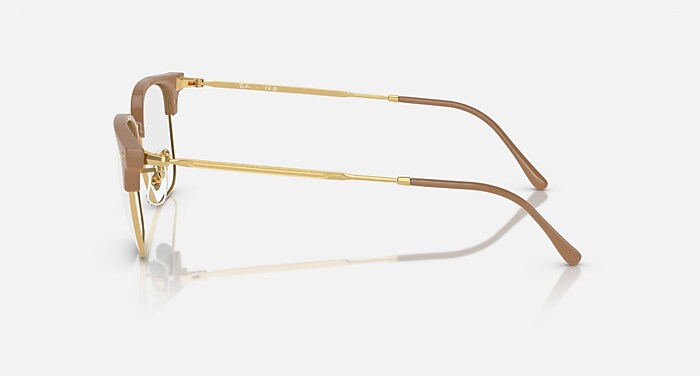 NEW CLUBMASTER OPTICS メガネ ゴールド上にベージュ と クリア (53-20