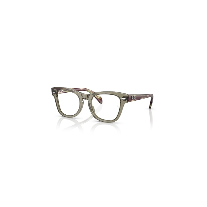 Ray-Ban Eyeglasses Kids Rb9707v Optics Kids - Striped Green Havana Frame Clear Lenses Polarized 44-18, RY9707V