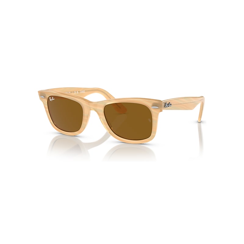 Ray-Ban Sunglasses  Original Wayfarer Change - Photo Striped Brown Frame Brown Lenses 50-22, RB2140