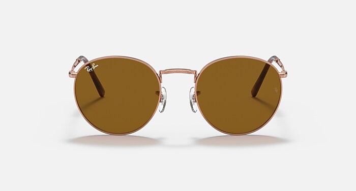 NEW ROUND Sunglasses in Rose Gold and Brown (50-21) - RB3637 | Ray