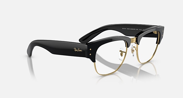MEGA CLUBMASTER OPTICS メガネ ゴールド上にブラック と クリア (50