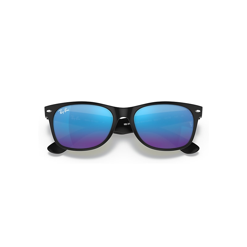 NEW WAYFARER FLASH Sunglasses in Rubber Black and Blue Flash (52