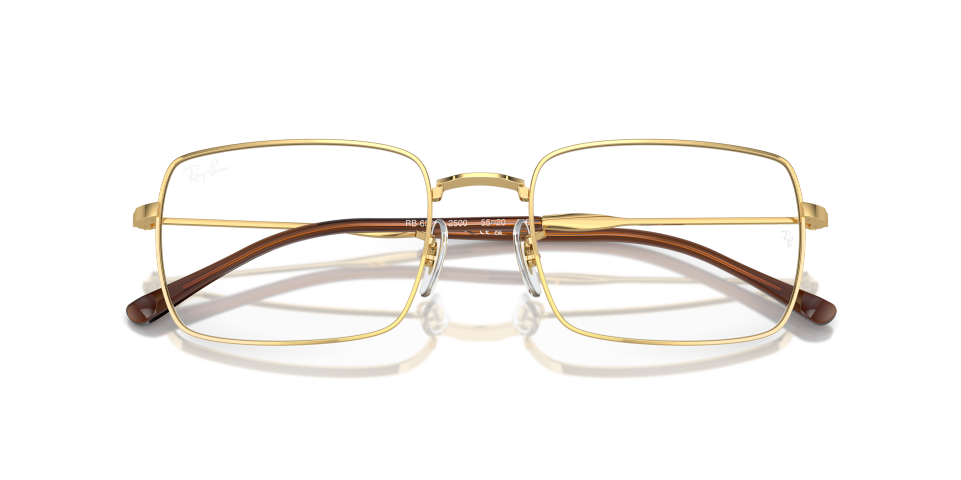 Ray-Ban Rb6520 Optics Eyeglasses Arista Gold Frame Clear Lenses Polarized 55-20 105$