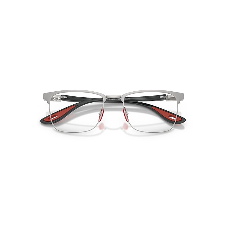 Ray-Ban Rb6621m Optics Scuderia Ferrari Collection Optical Grey Frame Clear Lenses Polarized 54-19