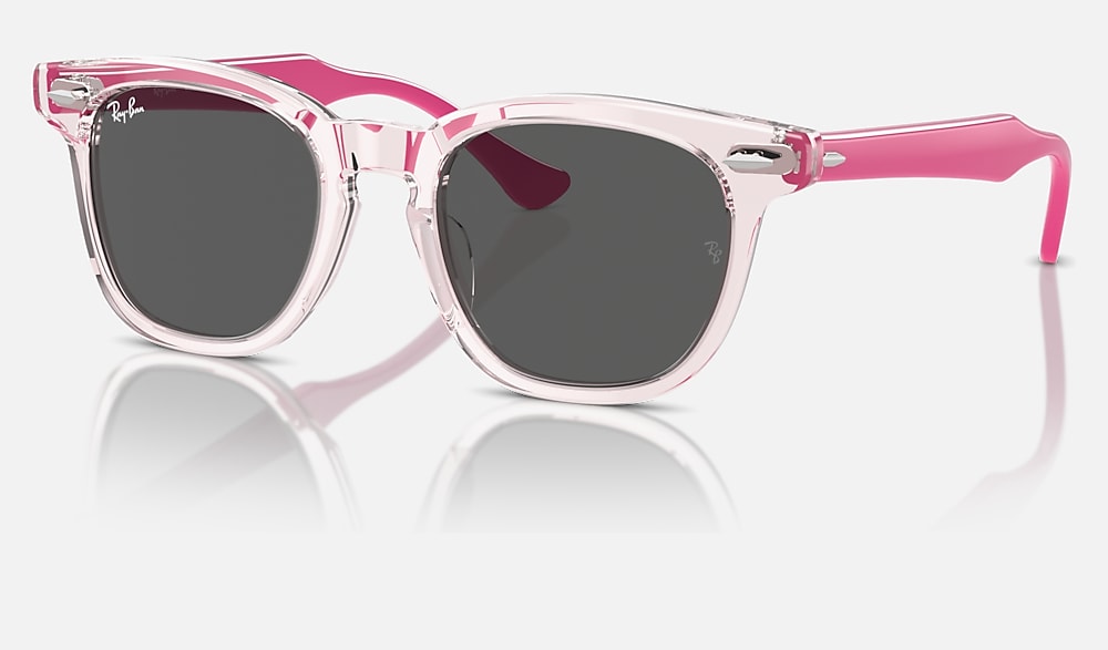 RB9098S KIDS Sunglasses in Transparent Pink and Dark Grey