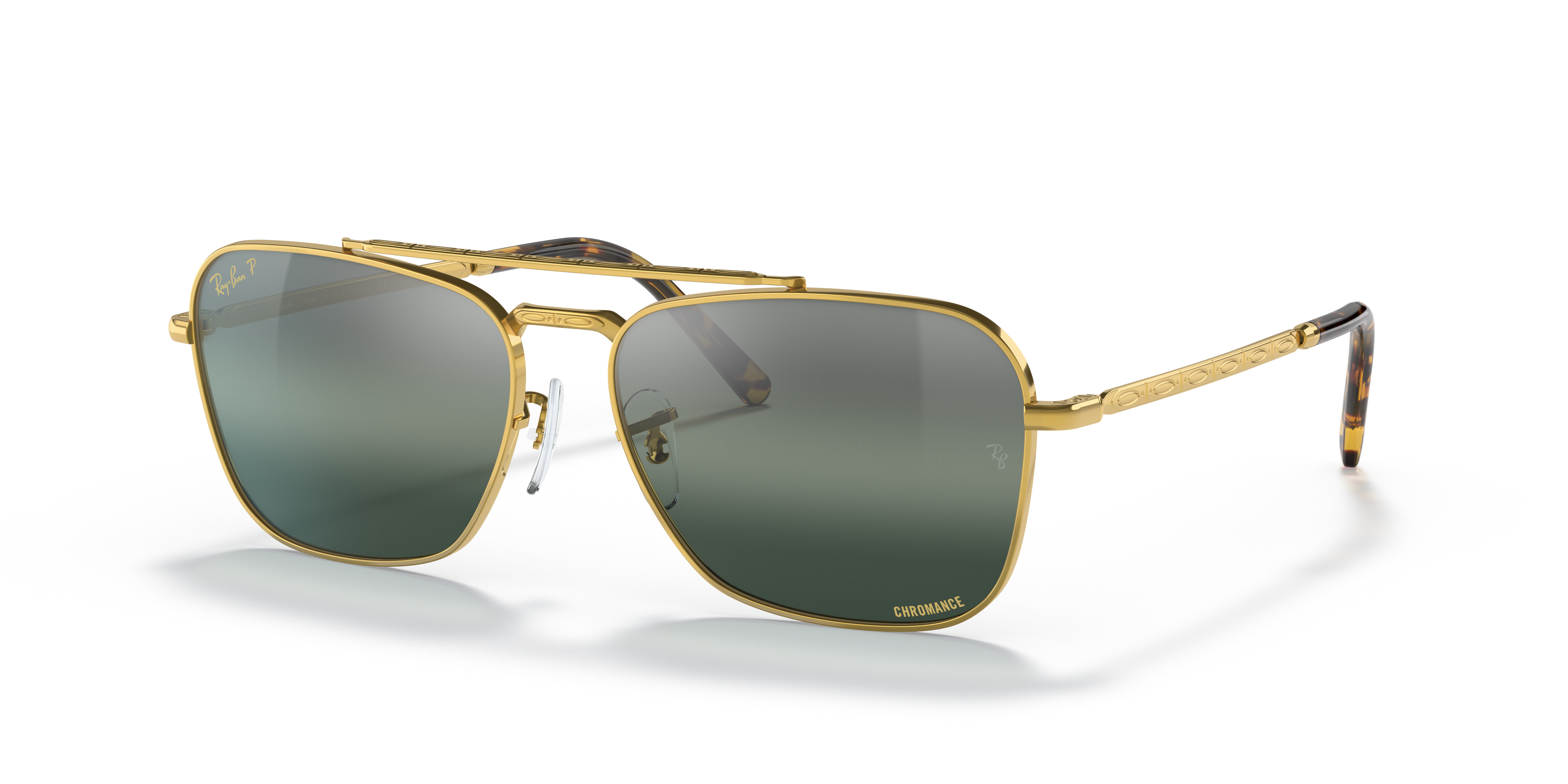NEW CARAVAN POLARIZED+ LENSES Sunglasses in Gold and Silver/Blue