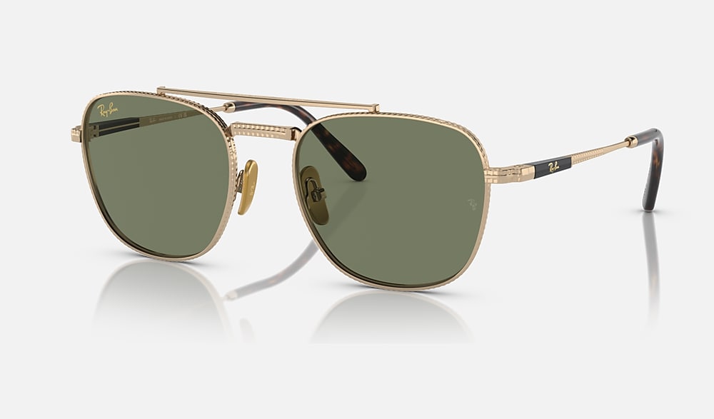 FRANK II TITANIUM Sunglasses in Arista Gold and Green (54-20