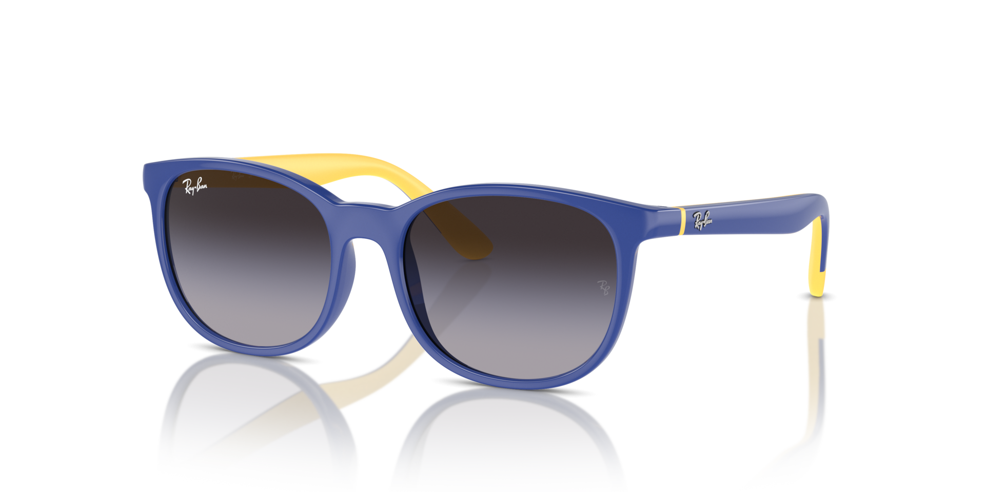Ray-Ban Rb9079s Kids Bio-based Lunettes De Soleil - Monture Bleu Clair Sur Jaune Verres Violet 49-16 75 €