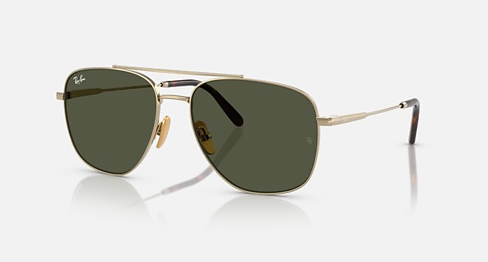 a*i様 Ray-Ban Titanium β サングラス WILLIAM TITANIUM Sunglasses in Arista Gold and G-15 Green - RB8097