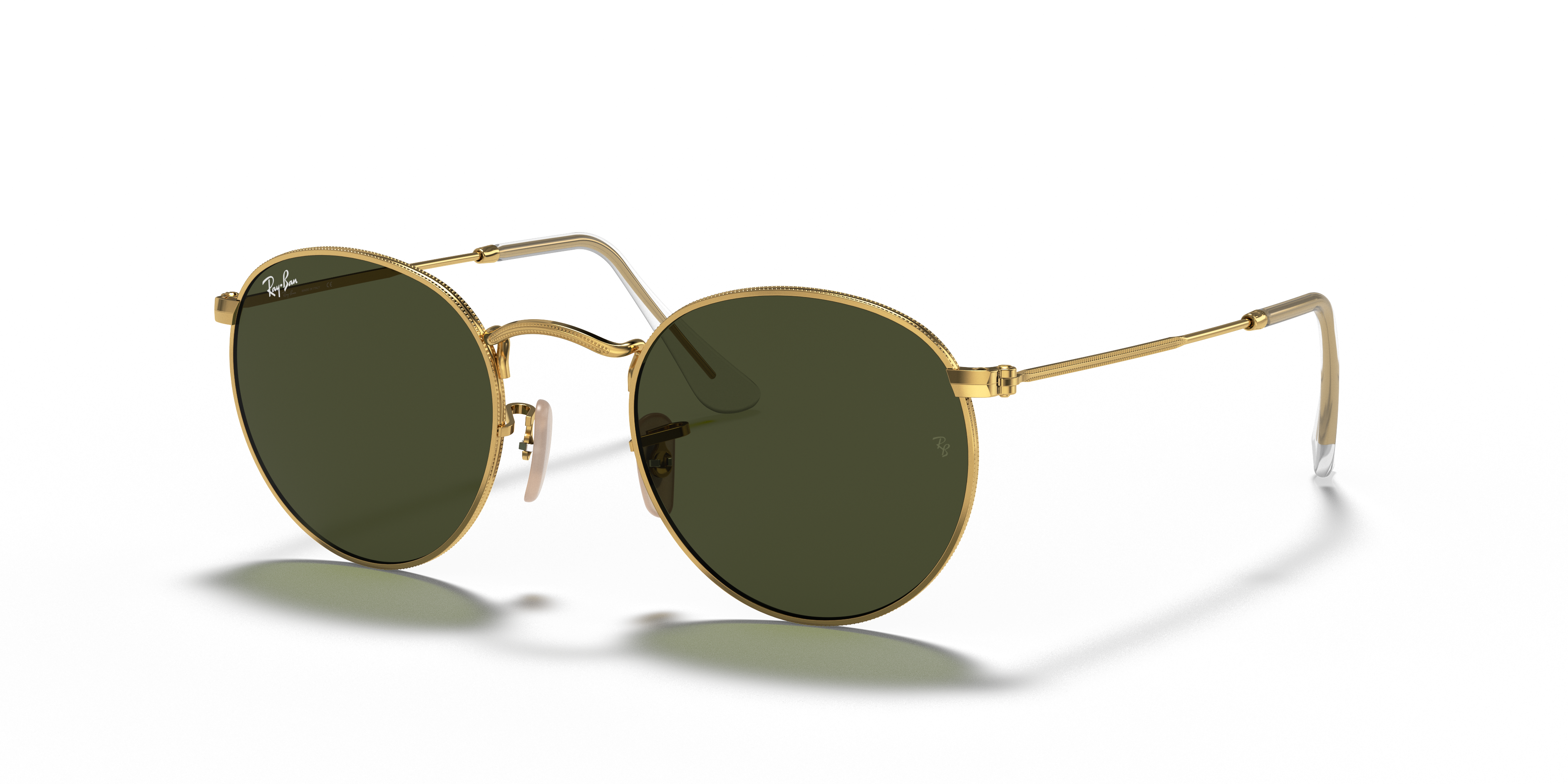 ROUND METAL Sunglasses in Arista Gold and G-15 Green - RB3447