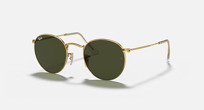 ROUND METAL Sunglasses in Arista Gold and G-15 Green - RB3447 