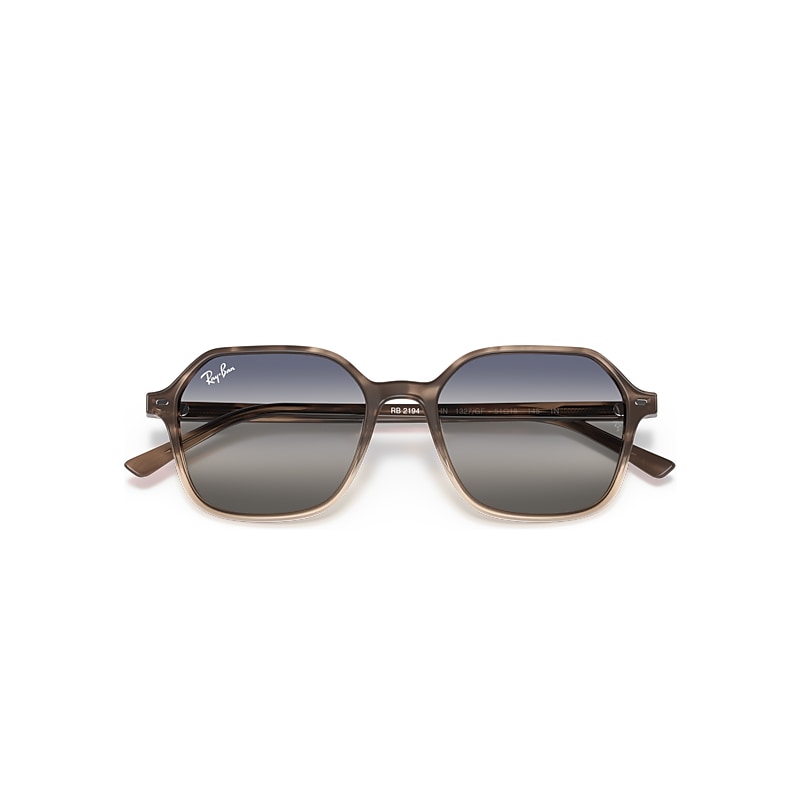 Ray-Ban John Bi-gradient Sunglasses Tortoise Frame Blue Lenses 53-18