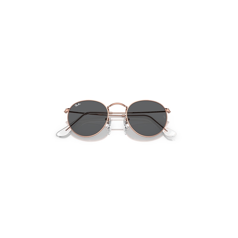 Ray-Ban Round Metal Rose Gold Sunglasses Rose Gold Frame Grey Lenses 47-21