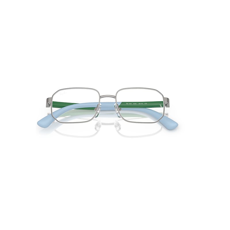 Ray-Ban Rb1060 Optics Kids Bio-based Optical Green On Rubber Light Blue Frame Clear Lenses Polarized 46-16