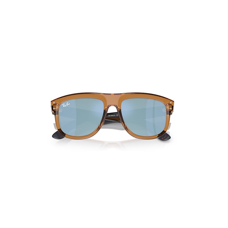 Ray-Ban Boyfriend Reverse Sunglasses Transparent Blue Frame Blue Lenses 56-18