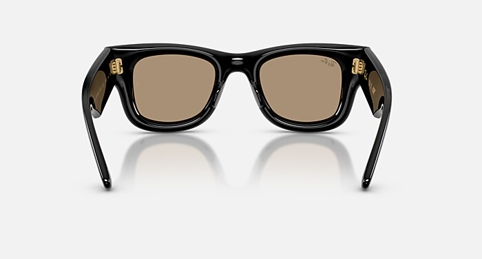 WAYFARER PUFFER Sunglasses in Black and Dark Brown Mirror Rose